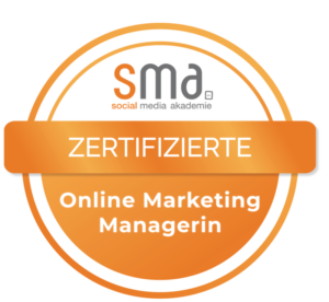 Sozial Media Akademie Badge: Zertifizierte Online Marketing Managerin